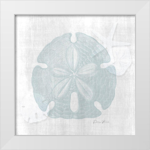 Sand Dollar 1 White Modern Wood Framed Art Print by Brown, Denise