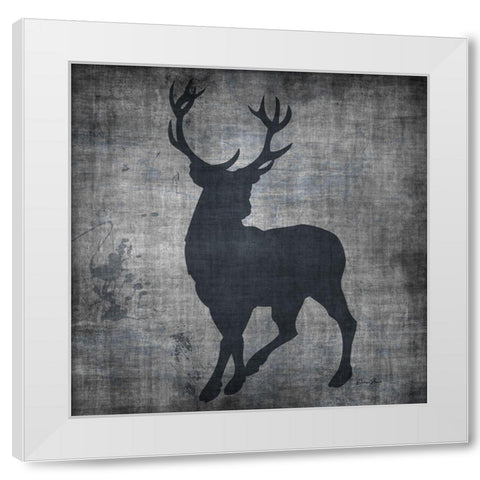 Deer Splash White Modern Wood Framed Art Print by Brown, Denise