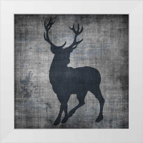 Deer Splash White Modern Wood Framed Art Print by Brown, Denise