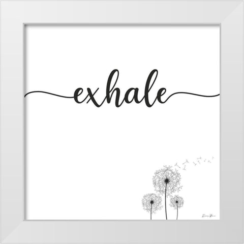 Exhale White Modern Wood Framed Art Print by Brown, Denise
