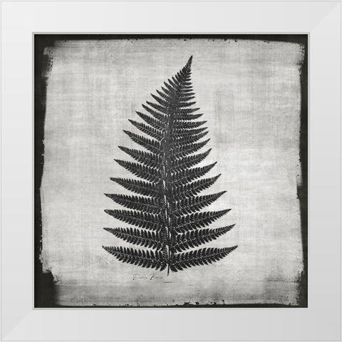 Noir Fern 1 White Modern Wood Framed Art Print by Brown, Denise