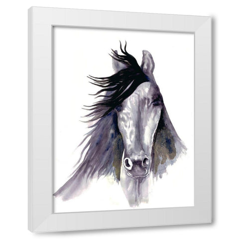 Black Star White Modern Wood Framed Art Print by Charest, Doris