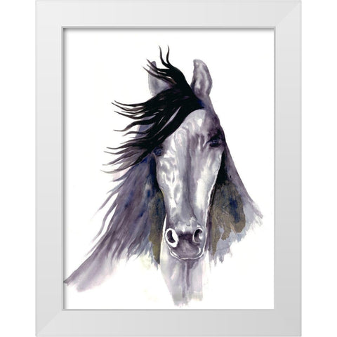 Black Star White Modern Wood Framed Art Print by Charest, Doris