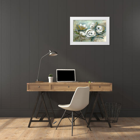 Green Serenity White Modern Wood Framed Art Print by Charest, Doris
