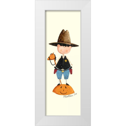 Cowboy Treater White Modern Wood Framed Art Print by DiPaolo, Dan