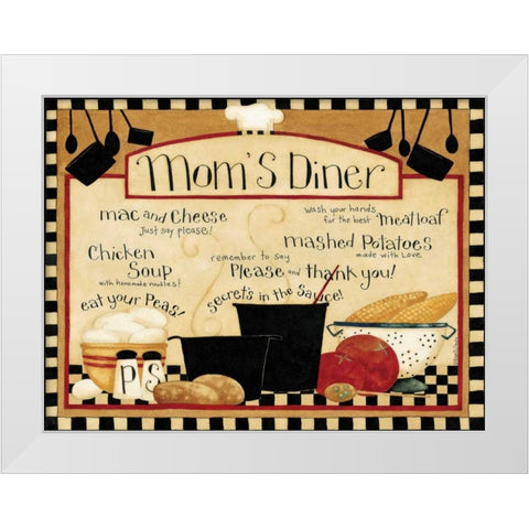Moms Diner White Modern Wood Framed Art Print by DiPaolo, Dan