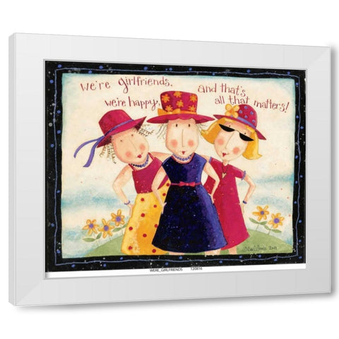 Girld Friends White Modern Wood Framed Art Print by DiPaolo, Dan