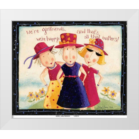 Girld Friends White Modern Wood Framed Art Print by DiPaolo, Dan
