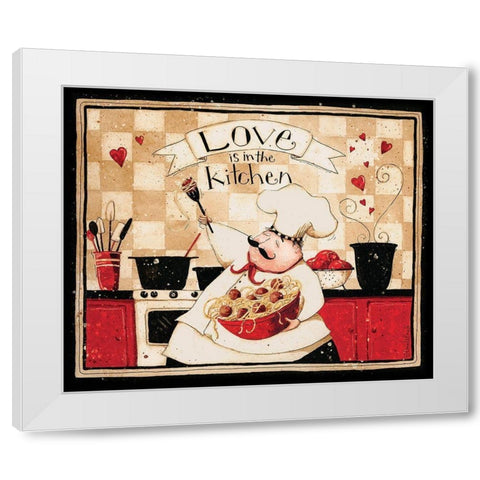 Love Is In The Kitchen White Modern Wood Framed Art Print by DiPaolo, Dan