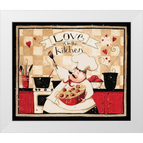 Love Is In The Kitchen White Modern Wood Framed Art Print by DiPaolo, Dan