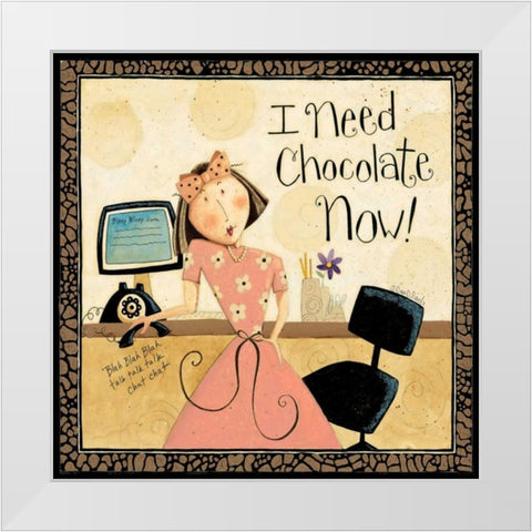 Need Chocolate White Modern Wood Framed Art Print by DiPaolo, Dan