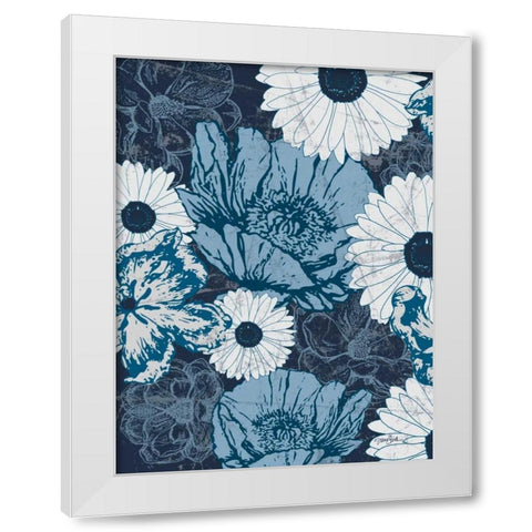Floral Toile 3 White Modern Wood Framed Art Print by Stimson, Diane