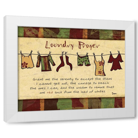 Laundry Prayer Spice White Modern Wood Framed Art Print by Stimson, Diane