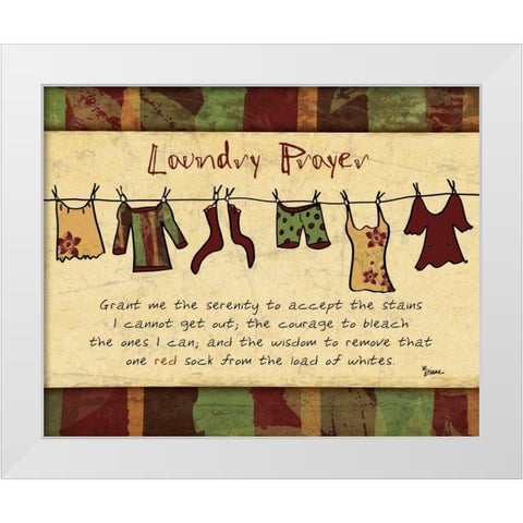 Laundry Prayer Spice White Modern Wood Framed Art Print by Stimson, Diane