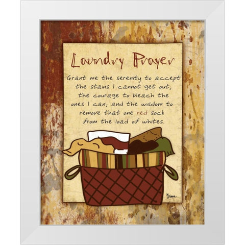 Laundry Prayer Basket White Modern Wood Framed Art Print by Stimson, Diane