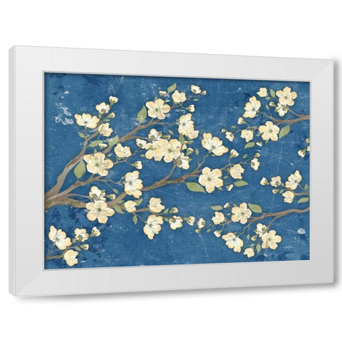 Cherry Blossoms Blue White Modern Wood Framed Art Print by Stimson, Diane