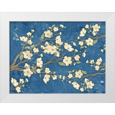 Cherry Blossoms Blue White Modern Wood Framed Art Print by Stimson, Diane