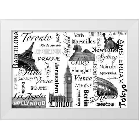 World Tour White Modern Wood Framed Art Print by Stimson, Diane