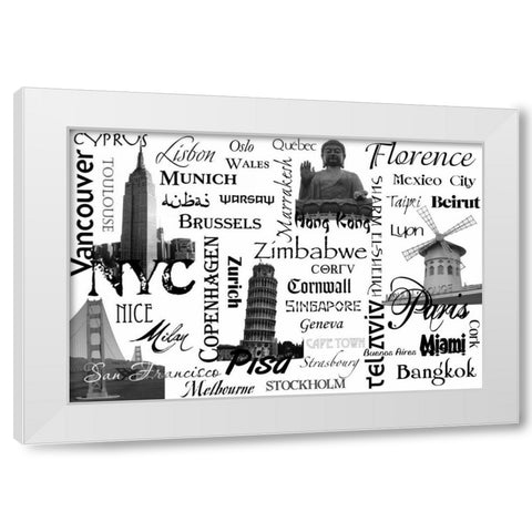 World Tour 2 White Modern Wood Framed Art Print by Stimson, Diane