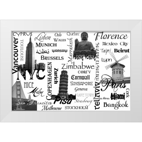 World Tour 2 White Modern Wood Framed Art Print by Stimson, Diane