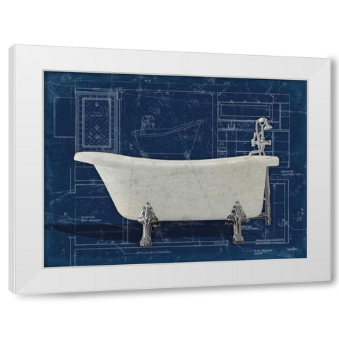 Bath Blues 1 White Modern Wood Framed Art Print by Stimson, Diane