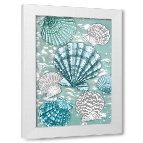 Scallop Bubbles White Modern Wood Framed Art Print by Stimson, Diane