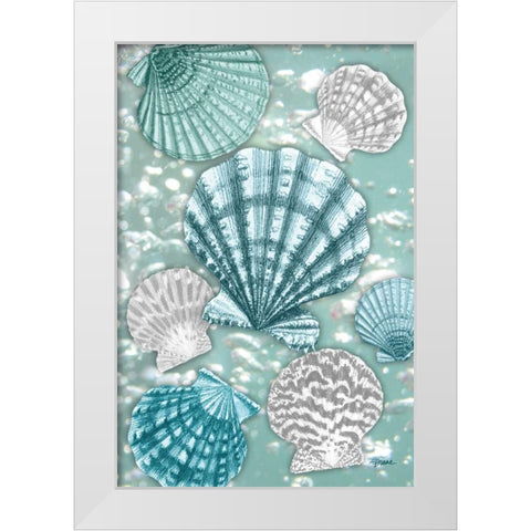 Scallop Bubbles White Modern Wood Framed Art Print by Stimson, Diane