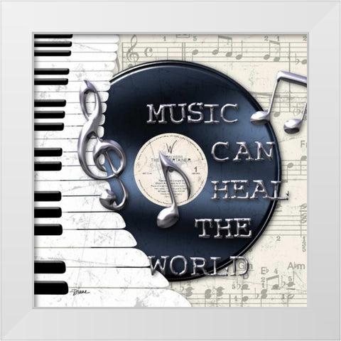 Vinyl Record 1 White Modern Wood Framed Art Print by Stimson, Diane