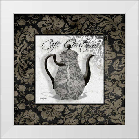 Gray Cafe White Modern Wood Framed Art Print by Stimson, Diane