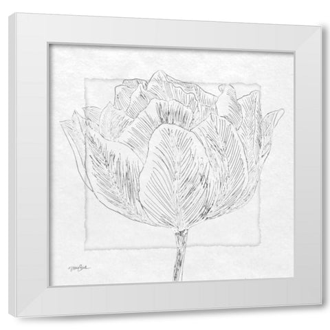 Tulipa 1 White Modern Wood Framed Art Print by Stimson, Diane
