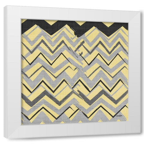 Yel Gray Stripes 1 White Modern Wood Framed Art Print by Stimson, Diane
