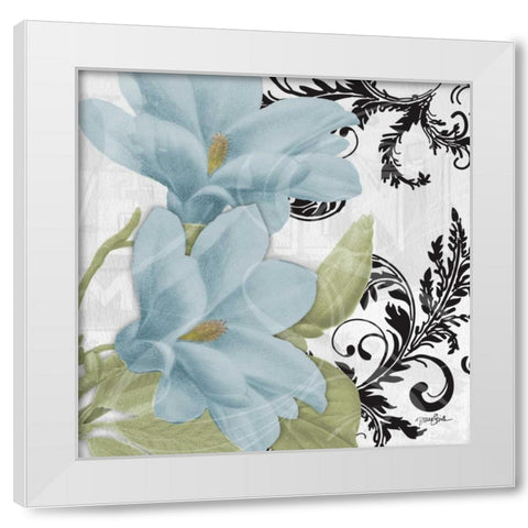 Magnolia Blue White Modern Wood Framed Art Print by Stimson, Diane