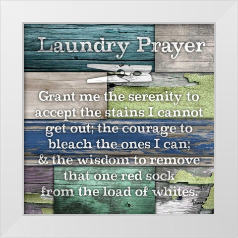Laundry Prayer White Modern Wood Framed Art Print by Stimson, Diane