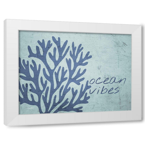 Ocean Vibes White Modern Wood Framed Art Print by Stimson, Diane