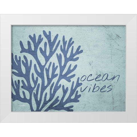 Ocean Vibes White Modern Wood Framed Art Print by Stimson, Diane