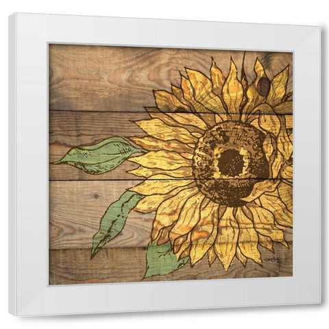 Rustic Sunflower 1 White Modern Wood Framed Art Print by Stimson, Diane