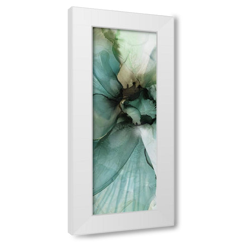 Sage And Teal Florals 2 White Modern Wood Framed Art Print by Debs, Emma Catherine
