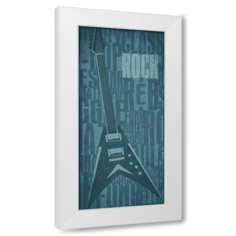 Rock White Modern Wood Framed Art Print by Rodriquez Jr, Enrique