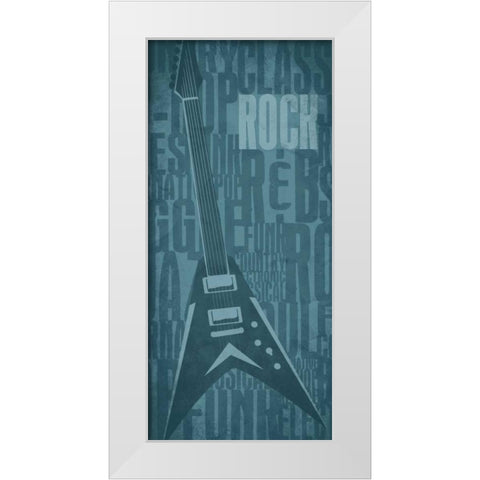 Rock White Modern Wood Framed Art Print by Rodriquez Jr, Enrique