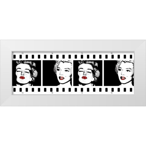 Monroe Strip 1 White Modern Wood Framed Art Print by Rodriquez Jr, Enrique