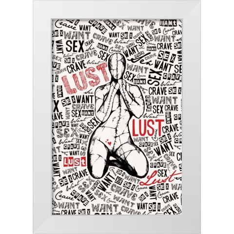 Lust White Modern Wood Framed Art Print by Rodriquez Jr, Enrique