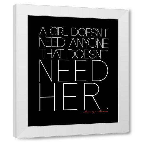 Monroe Text White Modern Wood Framed Art Print by Rodriquez Jr, Enrique