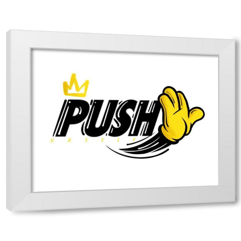 Push Urself Two White Modern Wood Framed Art Print by Rodriquez Jr, Enrique