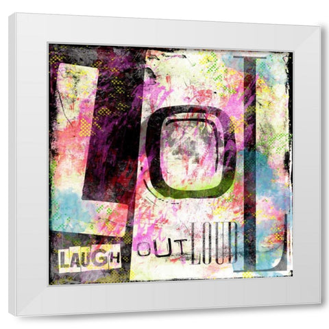 LOL White Modern Wood Framed Art Print by Rodriquez Jr, Enrique