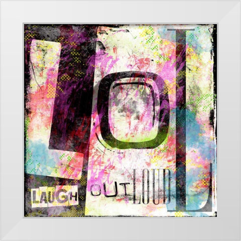 LOL White Modern Wood Framed Art Print by Rodriquez Jr, Enrique