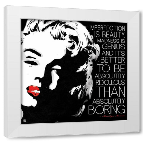 Monroe Worded White Modern Wood Framed Art Print by Rodriquez Jr, Enrique