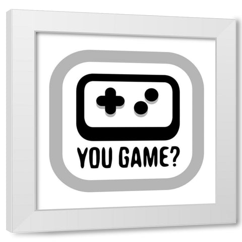 You Game White Modern Wood Framed Art Print by Rodriquez Jr, Enrique