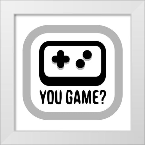 You Game White Modern Wood Framed Art Print by Rodriquez Jr, Enrique