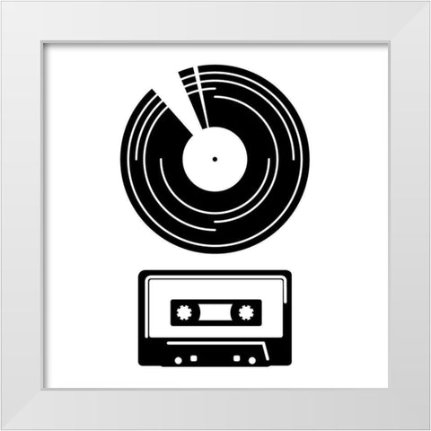 Music Entertainment 2 White Modern Wood Framed Art Print by Rodriquez Jr, Enrique