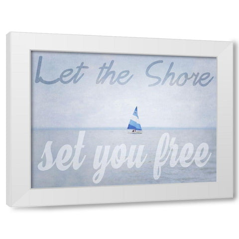 Shore Be Free White Modern Wood Framed Art Print by Urquhart, Elizabeth